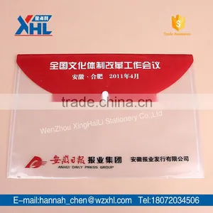 Useful Red Printed Clear File Bag With Snapper thumbnail-1
