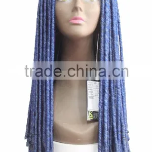 Perruque Tresse Africaine, Cheap Micro Braided Synthetic Lace Front Dread Lock African American Braided Wig for Balck Women thumbnail-1
