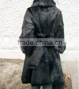 High QualityKorean Style Fur Coat Women Real Rabbit Fur Jacket thumbnail-2
