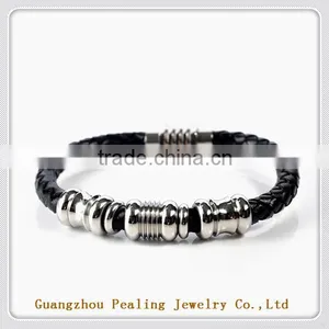 New Style Magnetic Bracelet Make Braided Leather Bracelet for Men thumbnail-5