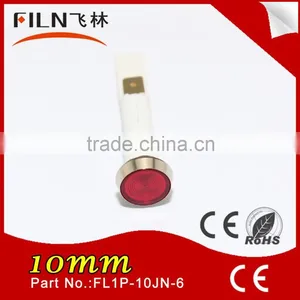 Dia 10mm Nylon PA66 Flat Head Waterproof Panel Mount 120v Led Signal Lamp Indicator Lights thumbnail-6
