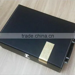 Wholesale Custom High-grade Black PU Leather 2 Bottles of Red Wine Champagne Boxes thumbnail-1