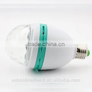 Fashionable 3W E27 RGB Led Crystal Magic Ball Light Led Rotating Lamp thumbnail-5