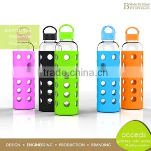 Handmade Promotion Pyrex Glass Water Bottle for Sports BPA Free thumbnail-1