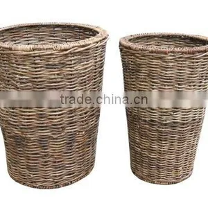 2012 Nice Design/2pcs Nice Round Shape Planter/metal Frame/water Hyacinth/natural Material/basket thumbnail-1