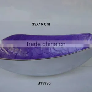 Finger Paint in Purple Colour on Cast Aluminium Enamel Bowl With Food Safe Enamel thumbnail-1