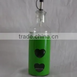 Colored Metal Coated Top Quality Oil Glass Bottle With Dispenser thumbnail-6