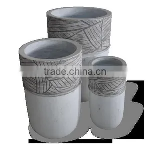 Round Lightweight Cement Pots, GRC (Glass Reinformed Concrete) Pots, Small Light Cement Planter thumbnail-1