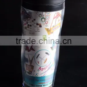 12oz Double Wall Coffee Plastic Travel Mug With Leak Proof Lid thumbnail-5