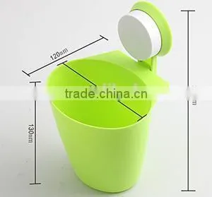 Vacuum Suction Cup Bathroom and Kitchen Plastic Shelf/holder/storage Bucket thumbnail-2