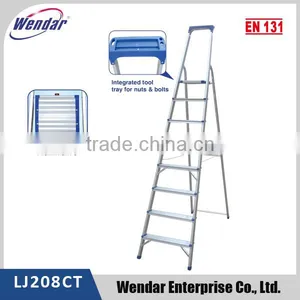 Aluminium Household Step Ladder, With Plastic Tool Tray thumbnail-1