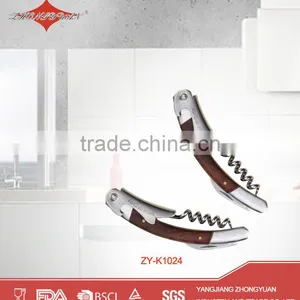 Mini Wooden Handle Corkscrew Wine Opener With Logo thumbnail-1