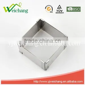 WCL150 Adjustable Stainless Steel Square Frame Mould Mold Cake Ring 5cm Height (extends From 9x9cm/3.5 Inch to 15x15cm/5.9 Inch) thumbnail-1
