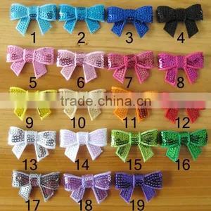 CF0776 2" Wholesale Mini Boutique Fashion Beautiful Sequin Bows for Baby Girls thumbnail-1