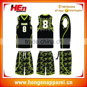 Hongen Apparel Hot Sale 2016 Best Latest Design Basketball Jersey Design /custom Dri Fit Basketball Sets thumbnail-1
