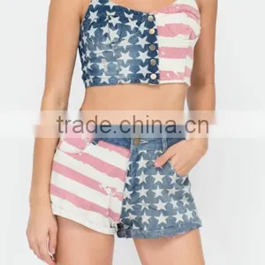 2017 Fashion American Flag Sets Woman Sexi Tops and Panty thumbnail-2