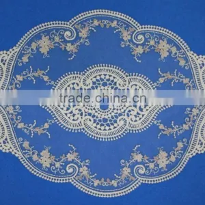 Top Quality Water Soluble Embroidery Lace Flower Table Cover With Overlay thumbnail-1
