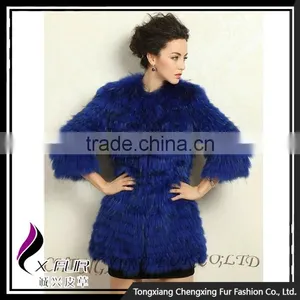 CX-G-A-220A Fashion Ladies Coat Garment Real Raccoon Fur Woman Coat thumbnail-5
