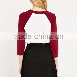 Thin Long Sleeve T-shirt Baseball T-shirt 3/4 Sleeve Raglan T-shirt thumbnail-3