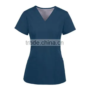 Custom Hot Sale Medical Uniforms V-neck Scrub Tops thumbnail-1