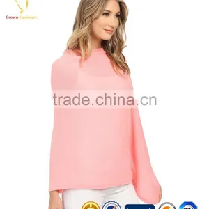 Pink Lovely Lady Cashmere Knitted Poncho Shawls thumbnail-3