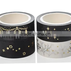 1.5cm*5m Hot Stamping Washi Tape Planner Accessories Paper Tape Can be Teared by Hand thumbnail-1