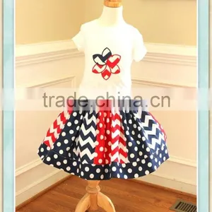 4th of July Toddler Girl Boutique Clothing Cheap Wholesale Ruffle Clothing Kids Clothes thumbnail-1