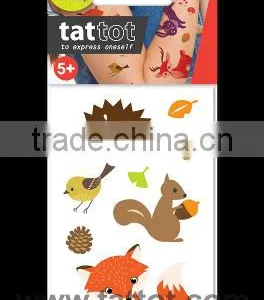 Mini Kid Color Woodland Animal Temporary Tattoo Child Tattoos Design thumbnail-1