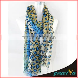 Gradient Color Leopard Printed Lady Scarves thumbnail-1