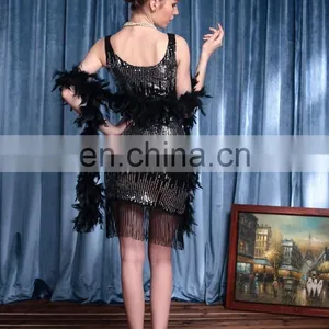 Tango Midi Dress Black Sequin Sexy Dance Costume thumbnail-2