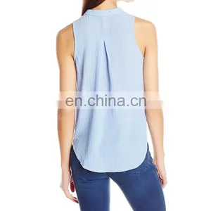 High Quality Hot Sale Ladys Wholesale Split V Neck thumbnail-2