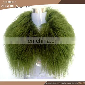 65x23cm 100% Natural Tibet Lamb Fur Scarf / Mongolian Lamb Fur Collar for Women thumbnail-4