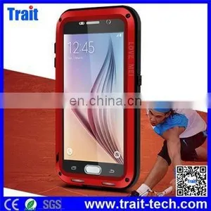 High Quality Powerful Style 2 Full Body Metal Aluminium Gorilla Glass Hybrid Case,Waterproof Case for Samsung G9200 Galaxy S6 thumbnail-1