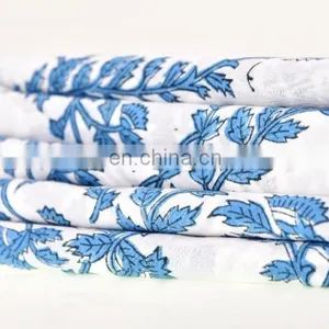 Indian Latest Hand Block Print Cotton Fabric Cloth Crafting For Dress Beautiful Running Fabric By Meter thumbnail-1