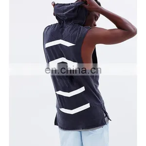 Dropped Armhole Sleeveless Longline Compression Burnout Dri Fit Fitness Cotton Bodybuilding Sublimation Mens Tank Top thumbnail-4