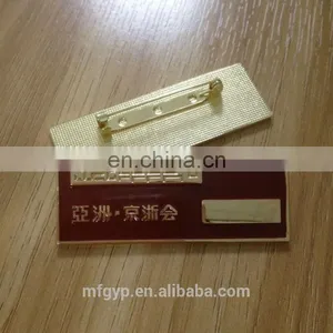 Laser Logo Metal Lapel Pin Name Tag With Safety Pin thumbnail-3