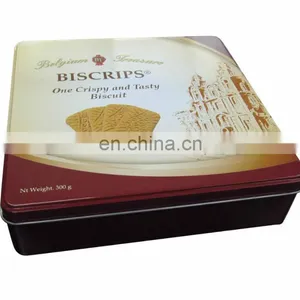 Wholesale Walmart Biscuit Metal Can Custom Unique Beautiful Square Cookie Tin Box thumbnail-2
