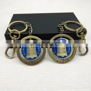 3D Metal Rotating Keychain With Ancient Chinese Chime-bell Image Also Antique Bronze Plated thumbnail-6