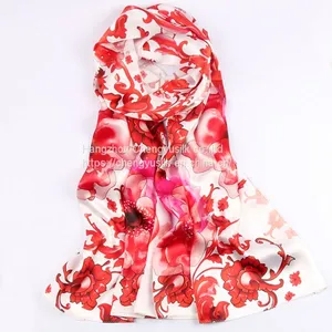 Beautiful Wholesale Women Long Custom Silk Scarf Printing 100% Silk Scarf thumbnail-3