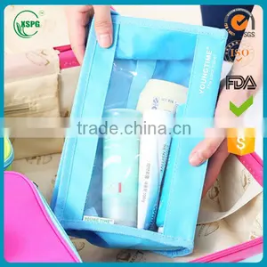 2016 High Quality Beautiful PVC Cosmetic Bag Stripped Transparent Cosmetic Traveling Bag thumbnail-4