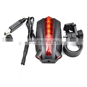 Bicycle Tail Light Beam Safety Warning Red Lamp Logo Projector Safety Rear Light thumbnail-5