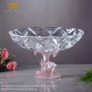Nordic Home Office Hall Decor Custom Lily Pie Cake Fruit Crystal Dish Bowl thumbnail-1