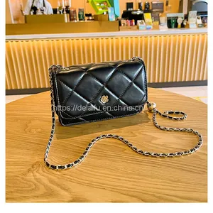 Fashion Lingge Design Golden Ball Chain Handbag Ladies Crossbody Small Square Bag thumbnail-4
