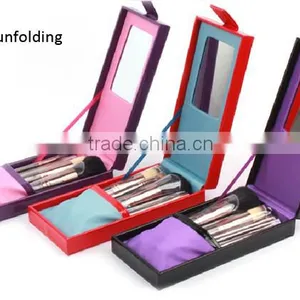 8pcs Purple Personalized Make up Brush Set With Makeup Mirror Box,private Label Vegan Cosmetics thumbnail-5