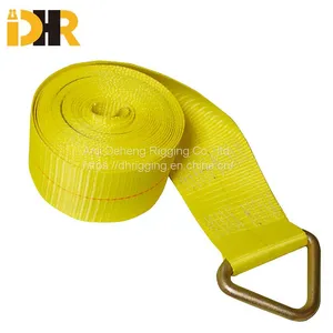 2 Inch Winch Strap With Wire Hook / Flat Hook / D - Ring / Chain Anchor thumbnail-4