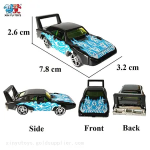 1:64 Diecast Metal Cart Fire Pattern 3 Inches Free Wheeling Alloy Kid Toys thumbnail-4