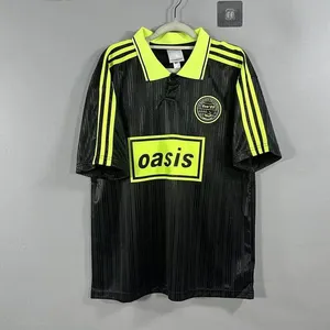 Limited Edition Collaboration Soccer Jersey Oasis Band Collaboration Jersey No. 25 Black and Blue Short Sleeve thumbnail-3