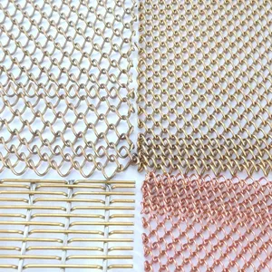 316 Stainless Steel Woven Chainmail Mesh Curtain With Cutting & Welding Services Metal Ring Decorative Mesh thumbnail-4