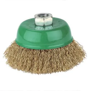 Crimped Wire Bowl Type Steel Wire Brush, 3/4 Inch Angle Grinder Rust Removal Brush thumbnail-1