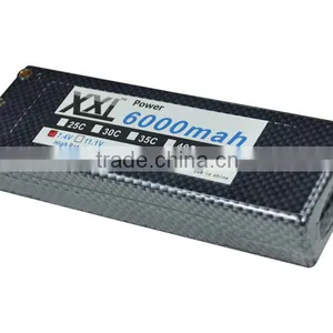 XXL Hard Case High Rate Lipo Battery 6000mah 7.4V With Banana Plug thumbnail-2